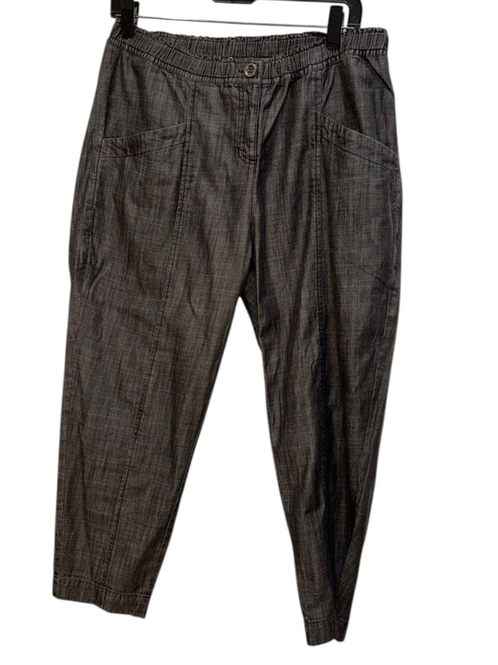 Eileen Fisher petite charcoal chambray cropped pants M